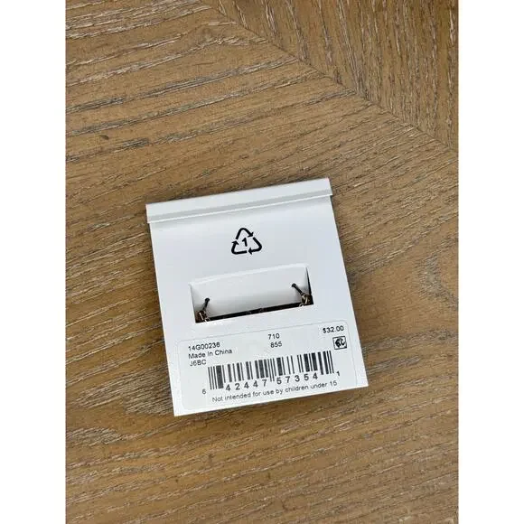 Lauren Ralph Lauren Gold Tone Twisted Crystal Hoop Earrings - Picture 5 of 5